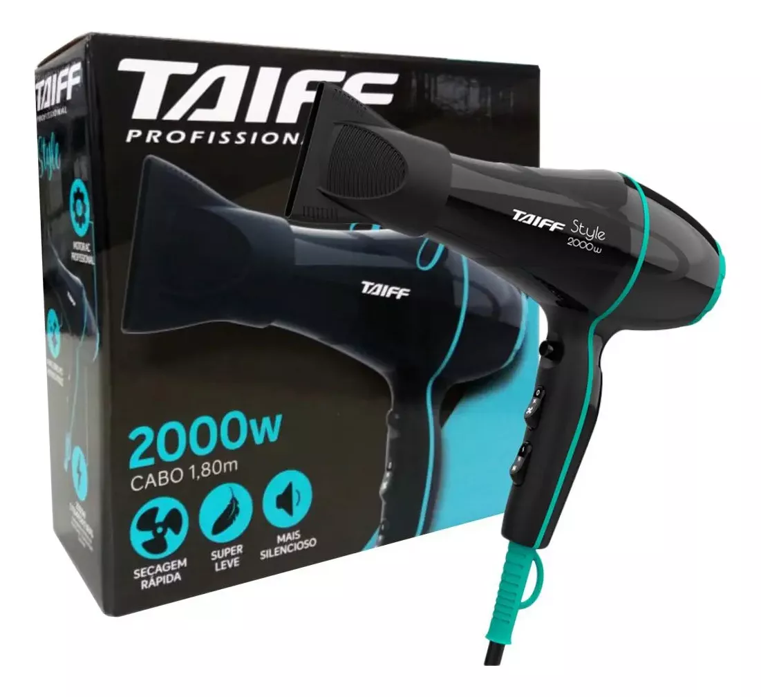 Secador Taiff Style 2000W Motor Ac Preto - 110V 127V