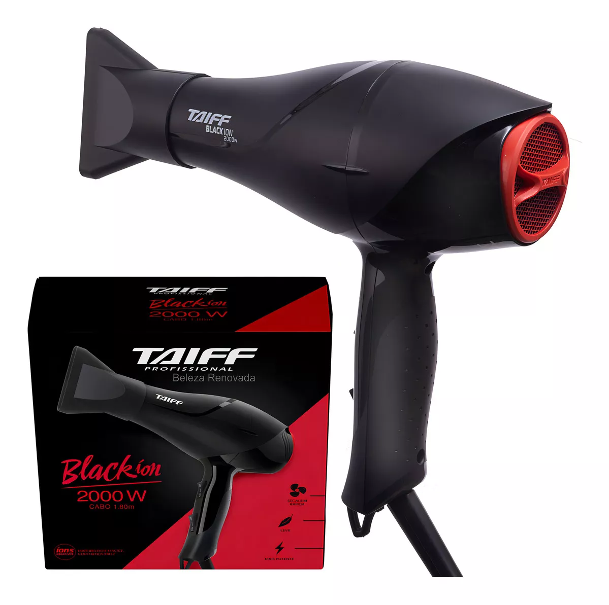 Taiff Black Ion Secador De Cabelo Profissional 2000W Cor Preto 110V