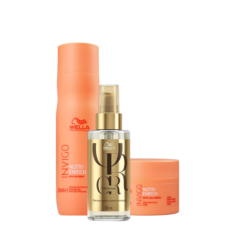 Kit Wella Professionals Invigo Nutri-Enrich Reflections Shampoo Máscara Oil 100