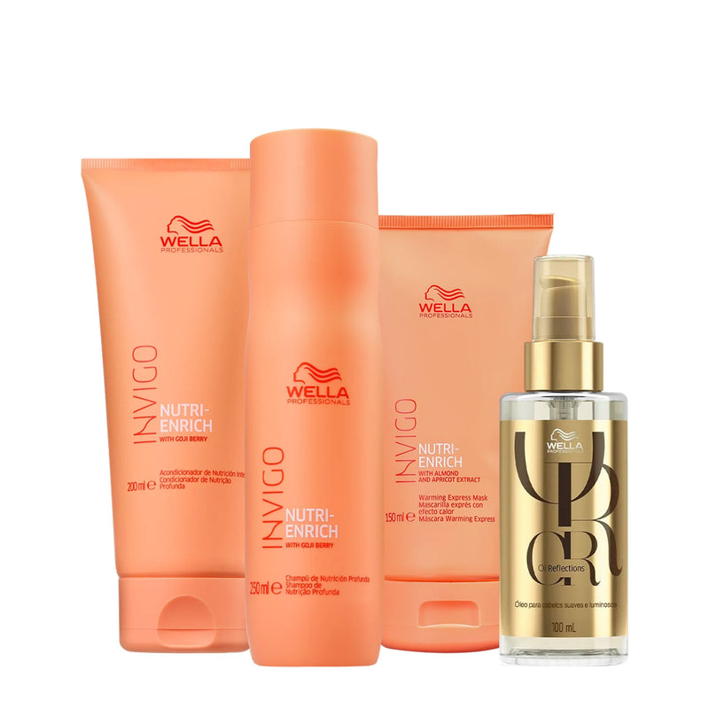 Kit Wella Professionals Invigo Nutri-Enrich Reflections Home Care Oil 100 4 produtos