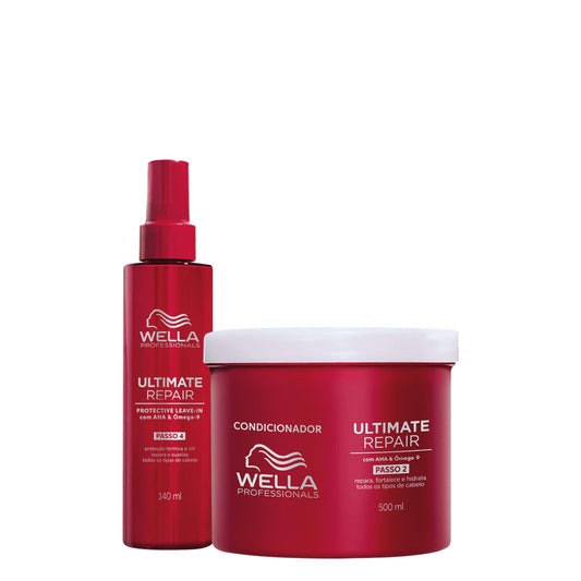 Kit Wella Ultimate Repair Protetor Térmico Leave-In e Condicionador