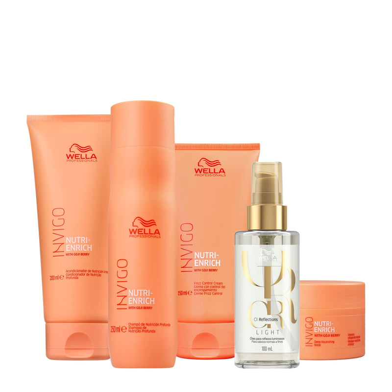 Kit Antifrizz e Nutrição Completa Wella Professionals Invigo Enrich Home Care Leave-in Oil Light