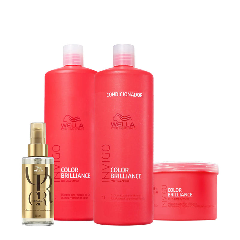 Kit Wella Professionals Invigo Brilliance Reflections Salon Total Oil 100 4 produtos