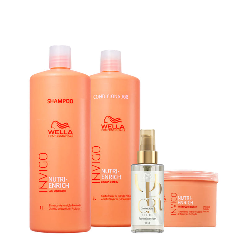 Kit Wella Professionals Invigo Nutri-Enrich Reflections Salon Total Oil Light 4 produtos