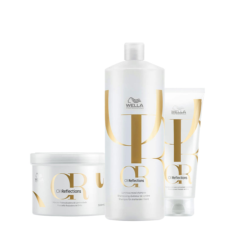 Kit Wella Professionals Oil Reflections Shampoo  Condicionador Máscara 3 produtos