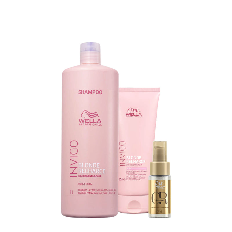 Kit Wella Professionals Invigo Blonde Recharge Reflections Duo Oil