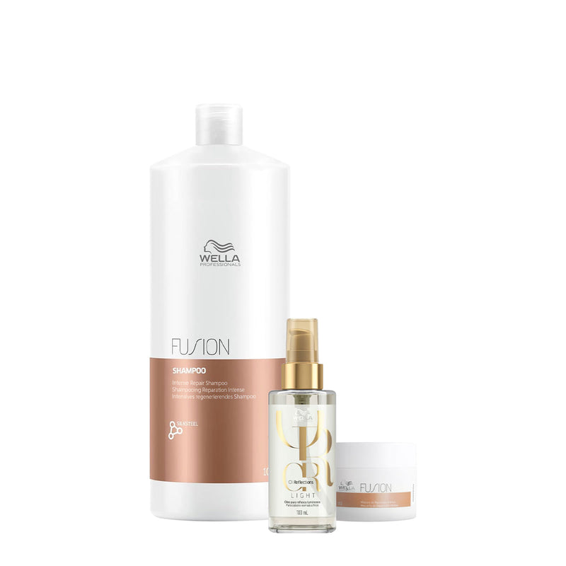 Kit Wella Professionals Shampoo  Máscara Oil  Fusion Reflections