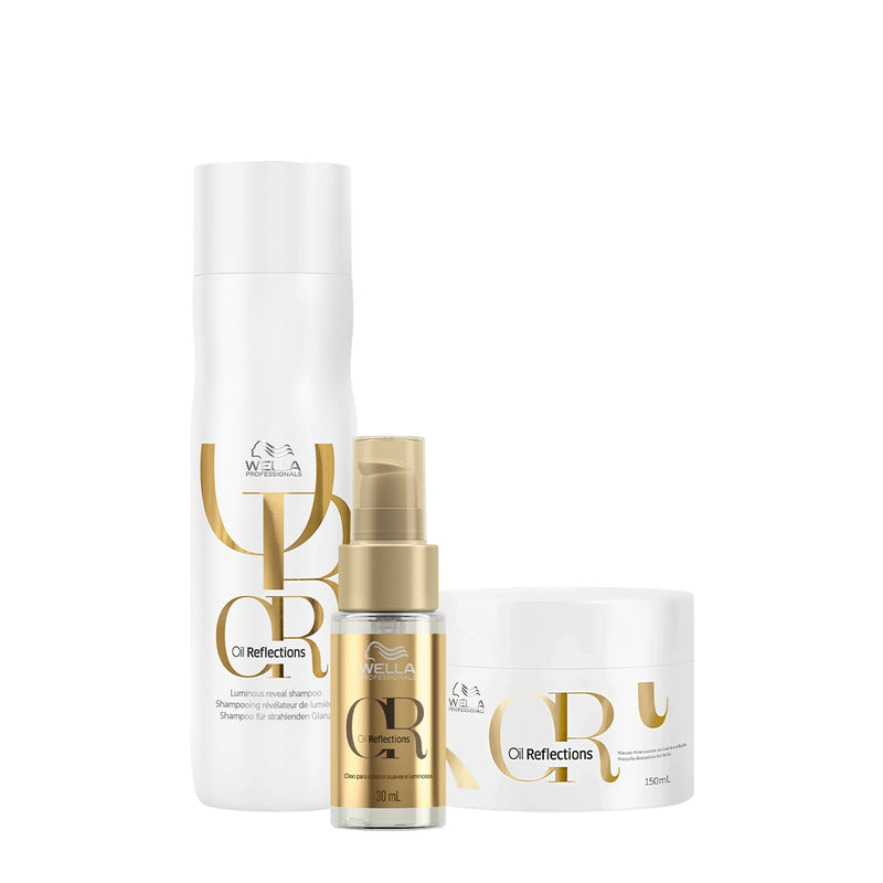Kit Wella Professionals Oil Reflections  Shampoo  Máscara Oil 30 3 produtos