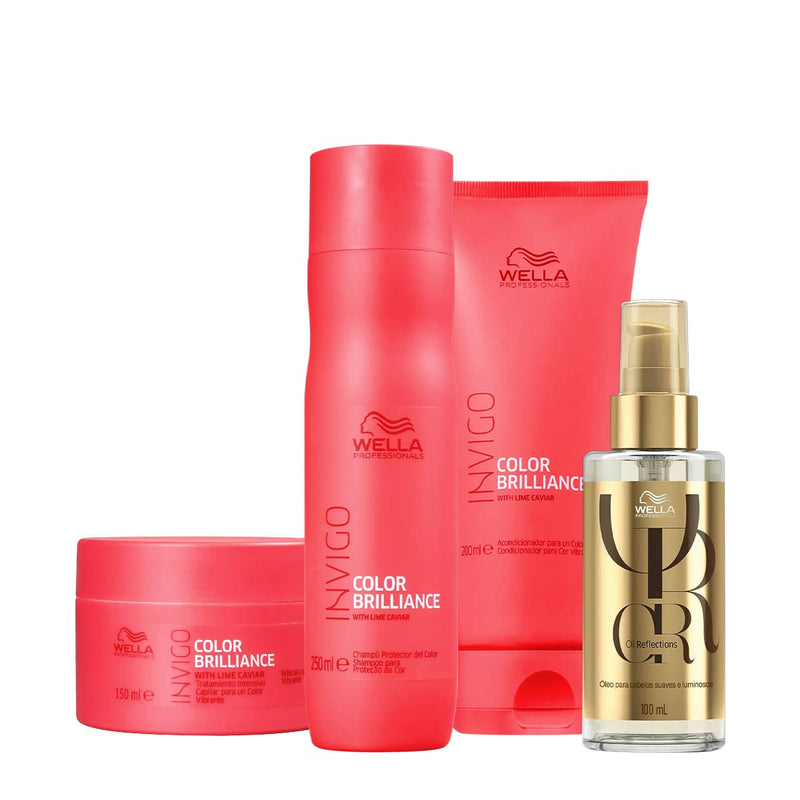 Kit Wella Professionals Invigo Brilliance Reflections Home Care Oil 100 4 Produtos