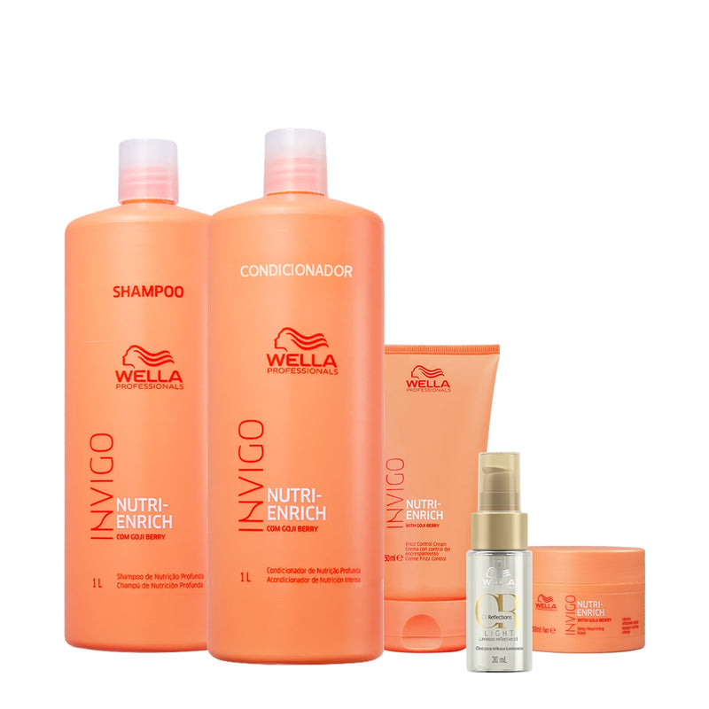 Kit Wella Professionals Invigo Enrich Reflections Salon Masc Leave-in Oil Light