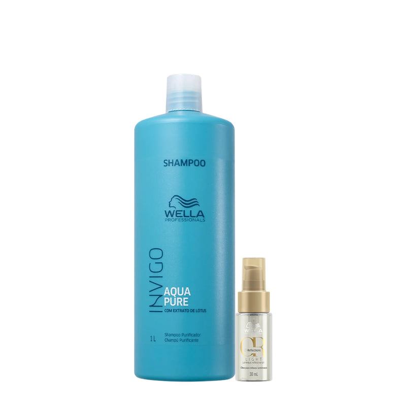 Kit Wella Professionals Invigo Aqua Pure Reflections Shampoo Oil Ligth 30