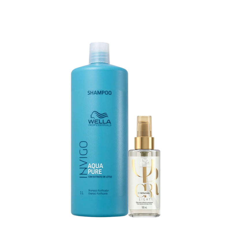 Kit Wella Professionals Invigo Aqua Pure Reflections Shampoo Oil Ligth