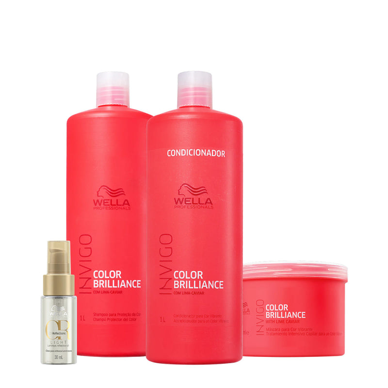 Kit Wella Professionals Invigo Brilliance Reflections Home Care Oil 30 4 Produtos