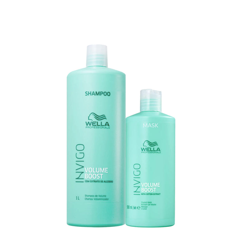 Kit Wella Professionals Invigo Volume Boost Crystal Shampoo Máscara 2 produtos