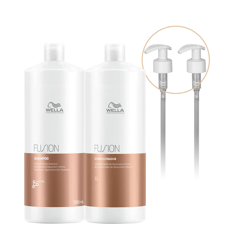 Kit Wella Fusion: Experiência Premium Shampoo 1L Condicionador 1L