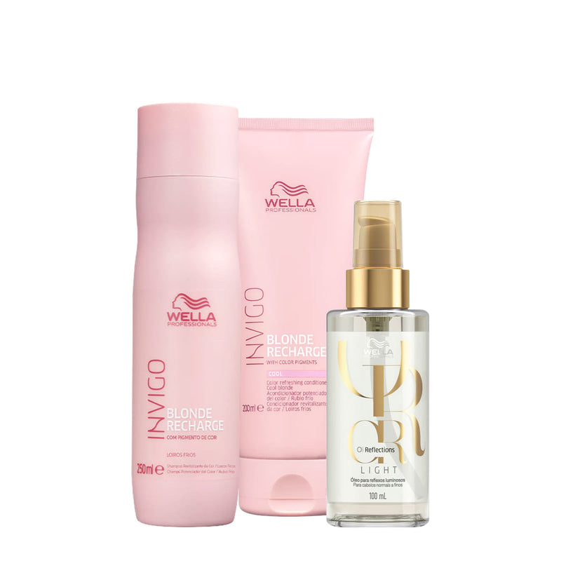 Kit Wella Professionals Invigo Blonde Recharge Reflections Duo Oil Ligth 100