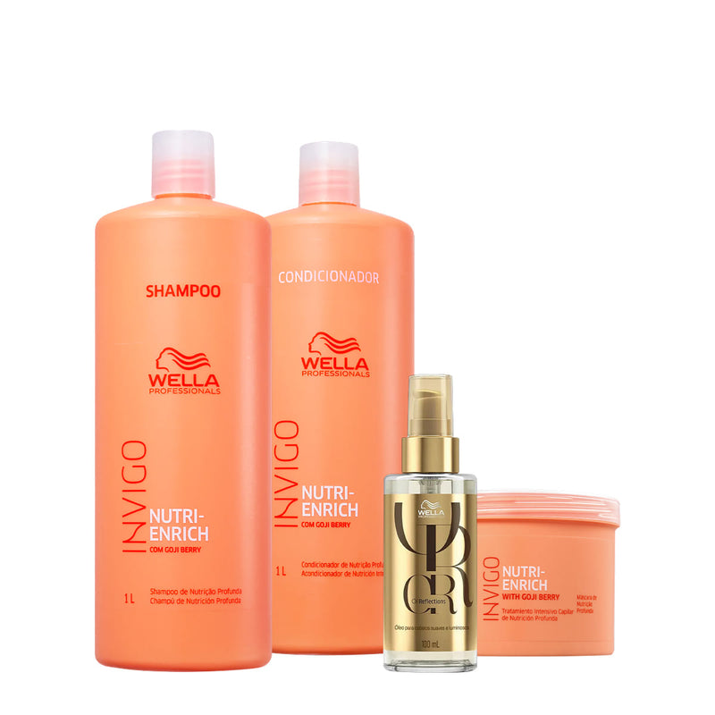 Kit Wella Professionals Invigo Nutri-Enrich Reflections Salon Total Oil 4 produtos