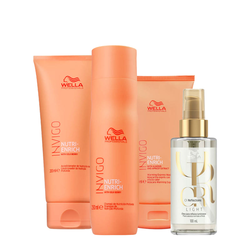 Kit Wella Professionals Invigo Nutri-Enrich Warming Reflections Home Care Oil Light