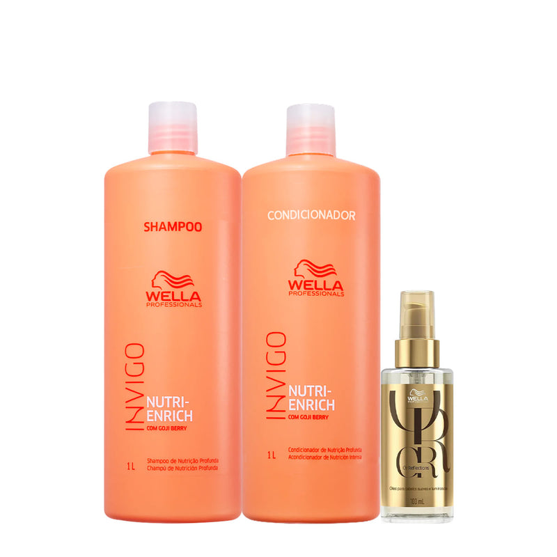 Kit Wella Professionals Invigo Nutri-Enrich Reflections Salon Oil 3 produtos