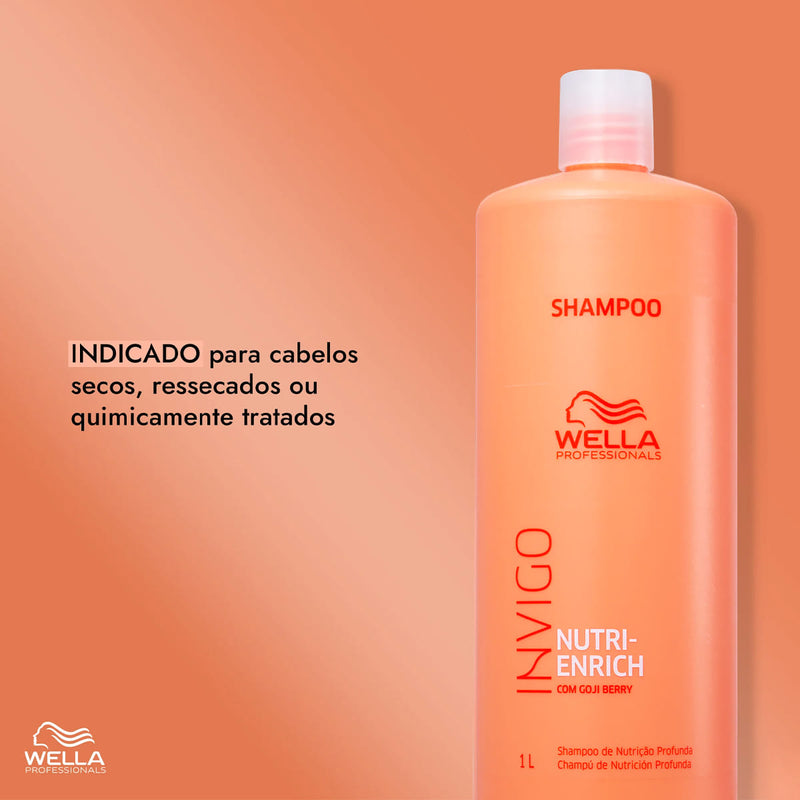 Kit Wella ProfessionalsInvigo Nutri-Enrich Shampoo 1L Condicionador 200ml Ampola 10ml