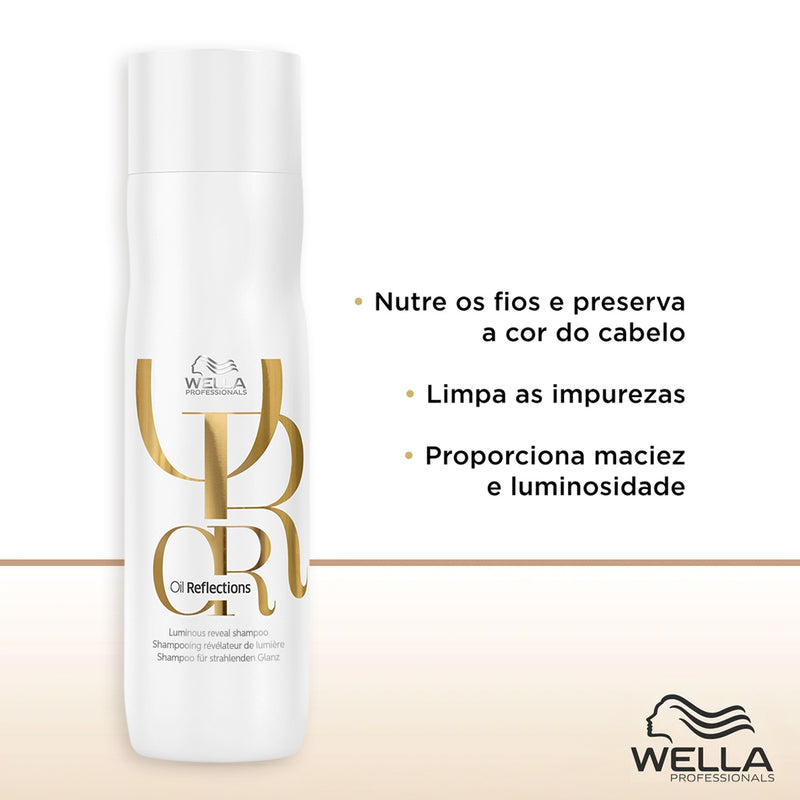 Kit Wella Professionals Oil Reflections  Shampoo  Máscara Oil Light 3 produtos