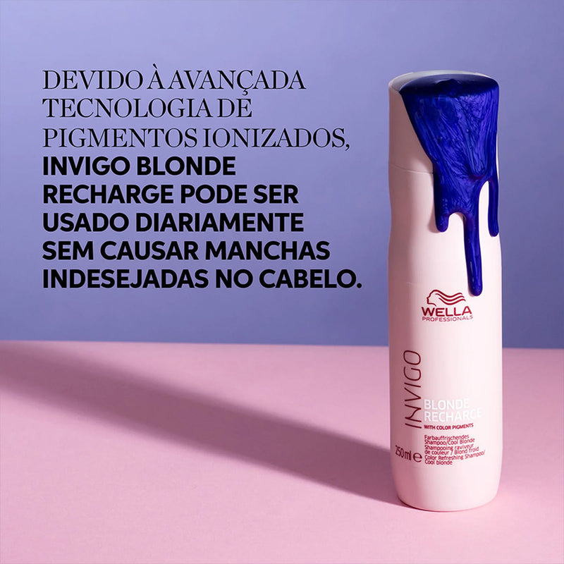 Kit Wella Professionals Invigo Blonde Recharge Shampoo 250ml 2 Unidades