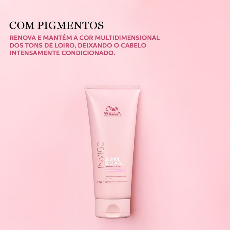 Kit Wella Professionals Invigo Blonde Recharge Reflections Shampoo, Condicionador e Oil Ligth