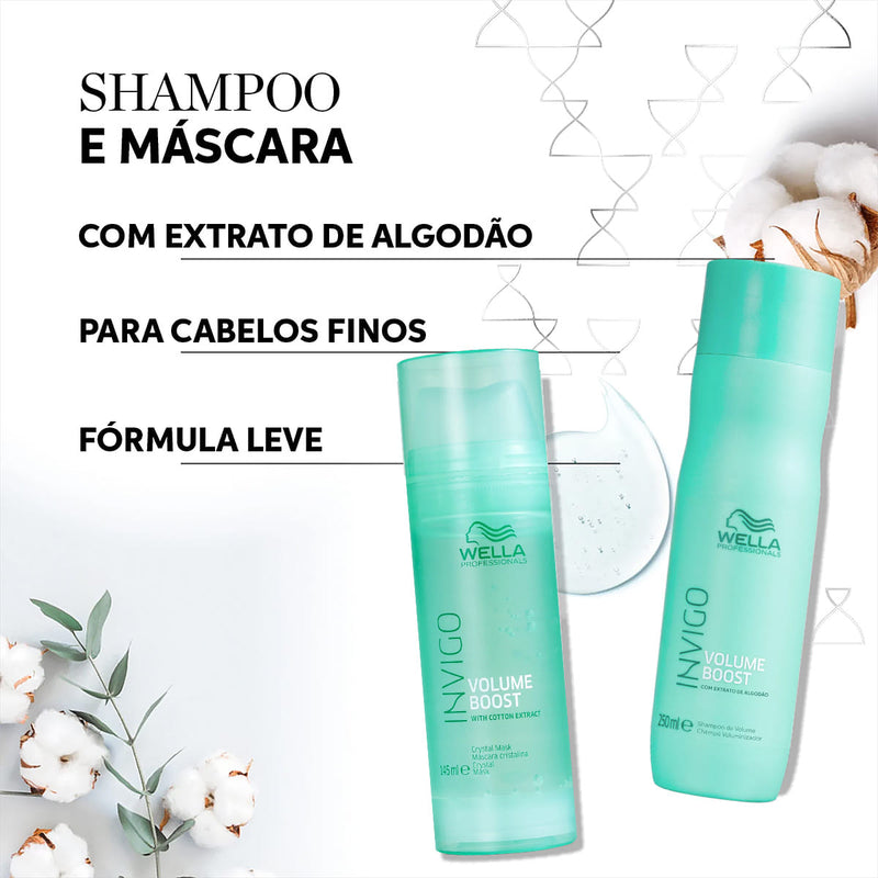 Kit Wella Professionals Invigo Volume Boost Crystal Shampoo 250 Extra 2 unidades