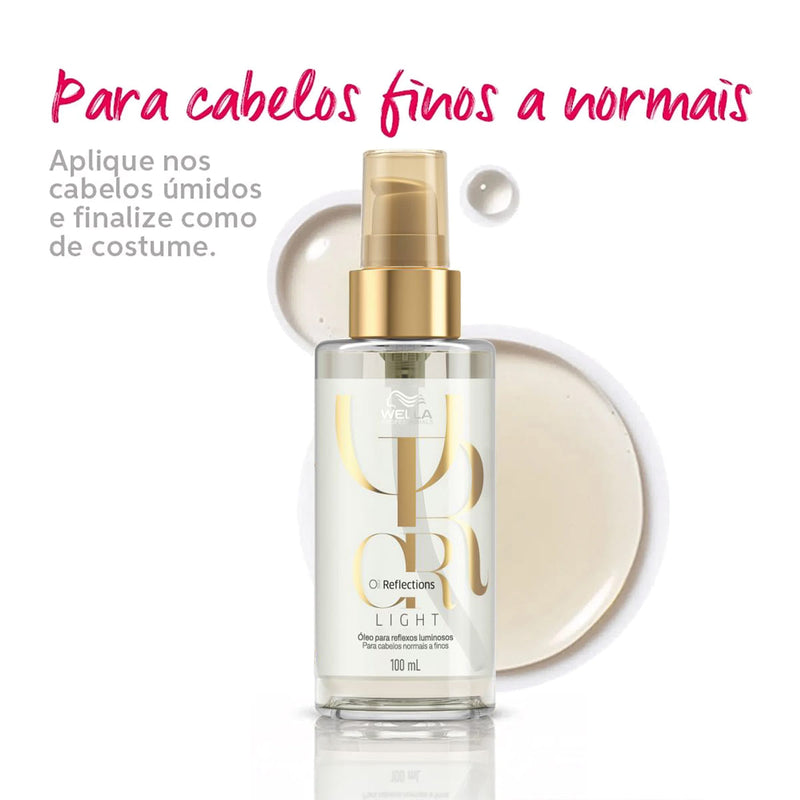 Kit Wella Professionals Oil Reflections  Shampoo  Máscara Oil 100 Light 3 produtos