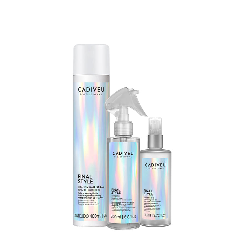 Kit Cadiveu Professional Final Style Supreme Óleo G Fluido E Spray Fixador (3 Produtos)