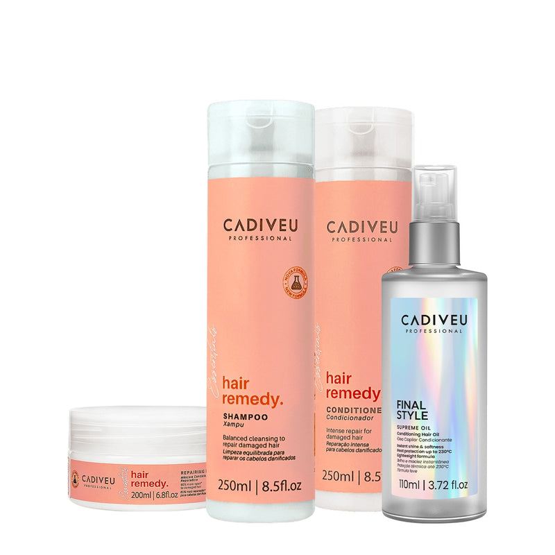 Kit Cadiveu Professional Hair Remedy Home Care E Supreme Final Style (4 Produtos)