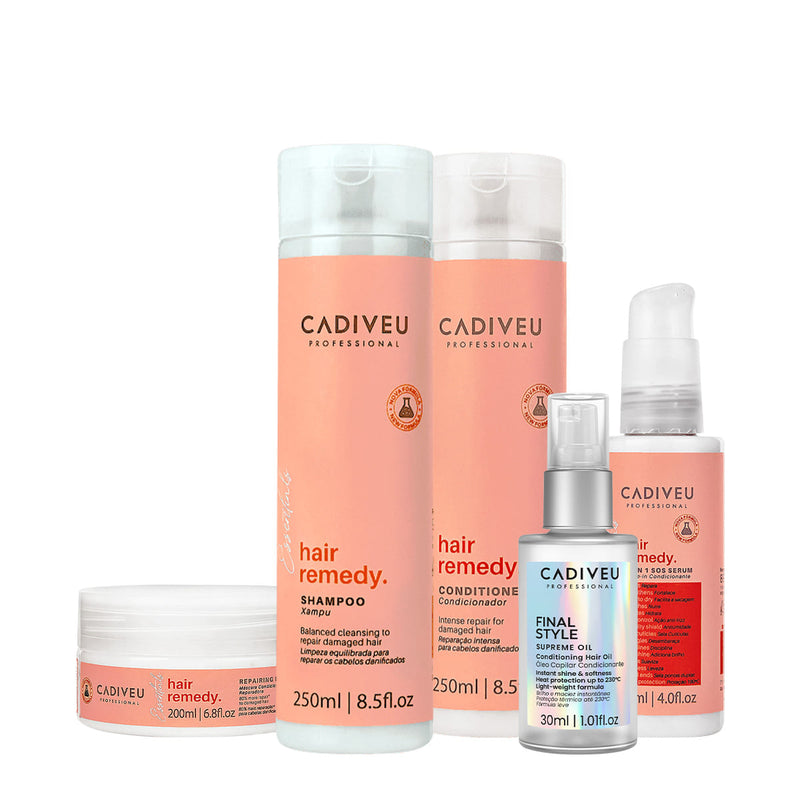 Kit Cadiveu Professional Hair Remedy Home Care Total E Final Style (5 Produtos)