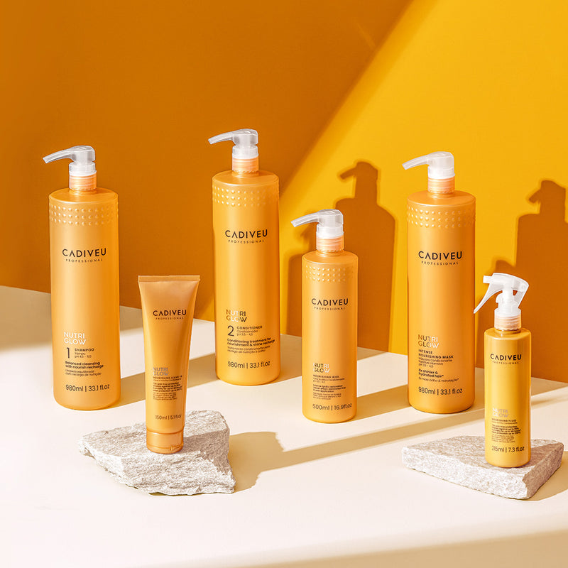 Kit Cadiveu Professional Nutri Glow Booster Fluido Shampoo Condicionador Máscara E Leave-In (5 Produtos)