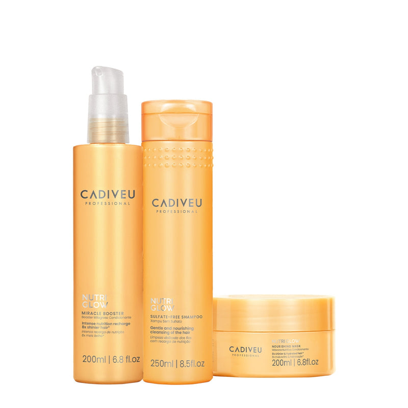 Kit Cadiveu Professional Nutri Glow Booster Shampoo Máscara E Pré-Shampoo (3 Produtos)