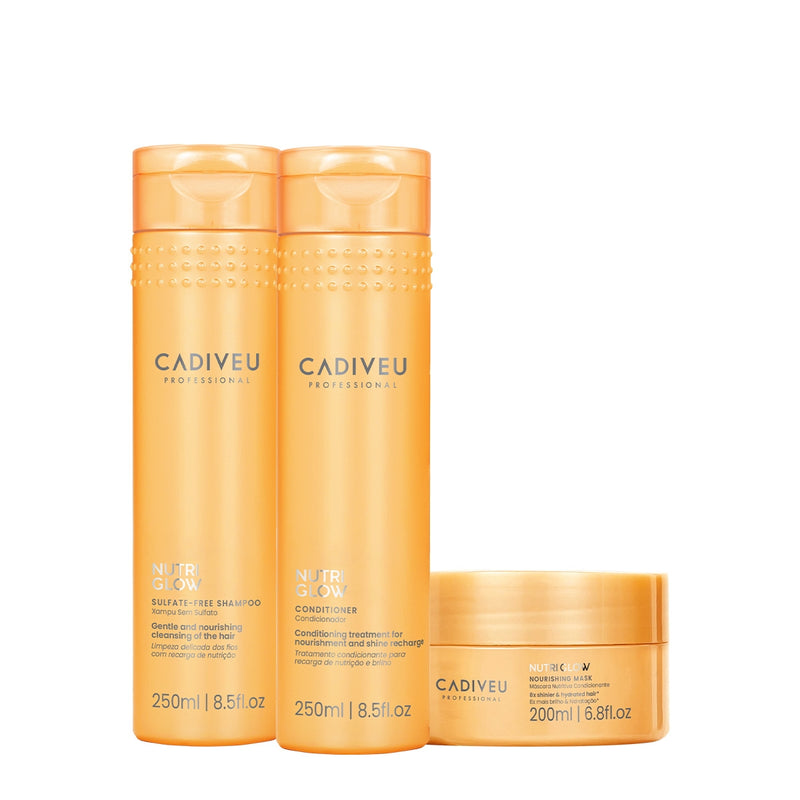 Kit Cadiveu Professional Nutri Glow Shampoo Condicionador E Máscara (3 Produtos)