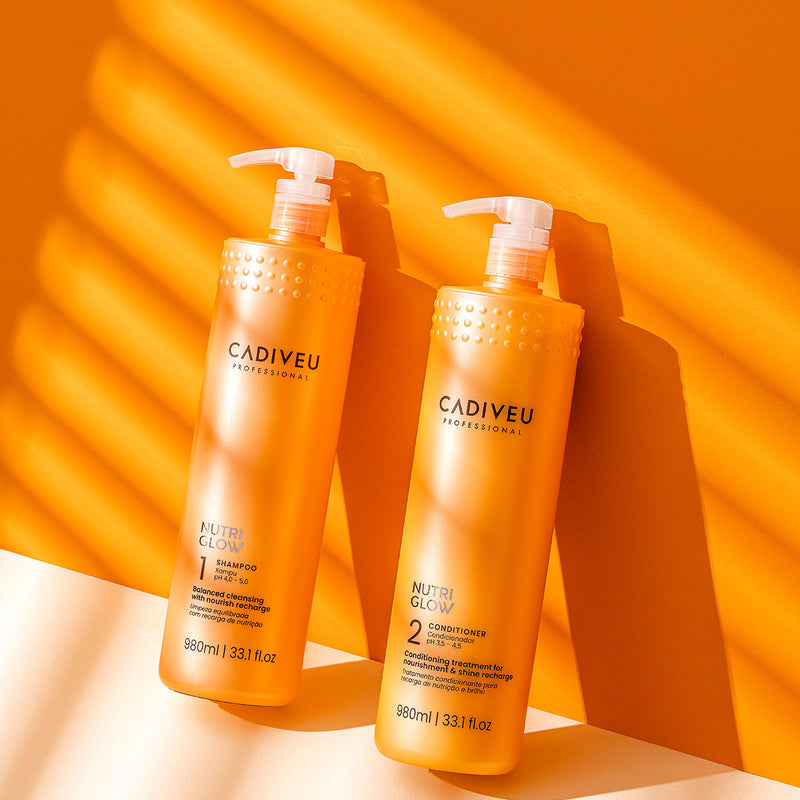Kit Cadiveu Professional Nutri Glow Shampoo Condicionador G E Açai Oil 110 (3 Produtos)