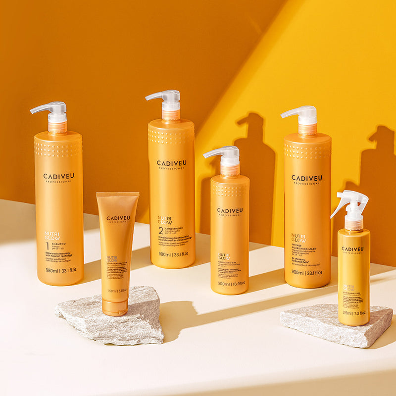 Kit Cadiveu Professional Nutri Glow Shampoo Condicionador Máscara Litro E Leave-In (4 Produtos)