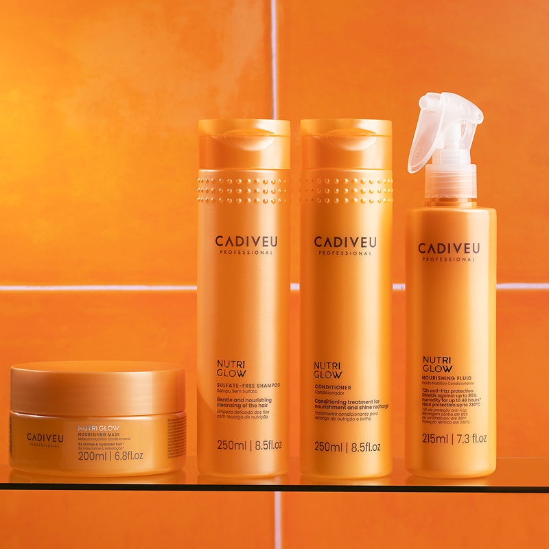 Kit Cadiveu Professional Nutri Glow Shampoo Condicionador Máscara P Fluído E Açaí Oil (5 Produtos)
