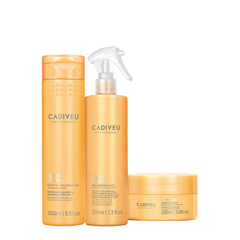 Kit Cadiveu Professional Nutri Glow Shampoo Máscara E Fluído (3 Produtos)