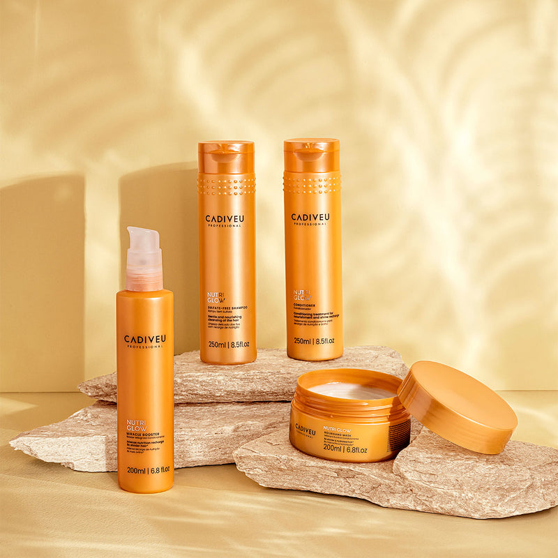 Kit Cadiveu Professional Nutri Glow Shampoo Máscara Maxi Ondas E Booster Fluído De Tratamento (4 Produtos)
