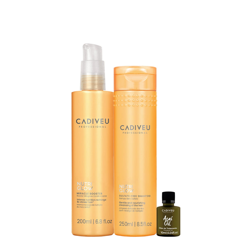 Kit Cadiveu Professional Nutri Glow Shampoo Pré-Shampoo E Açaí Oil (3 Produtos)