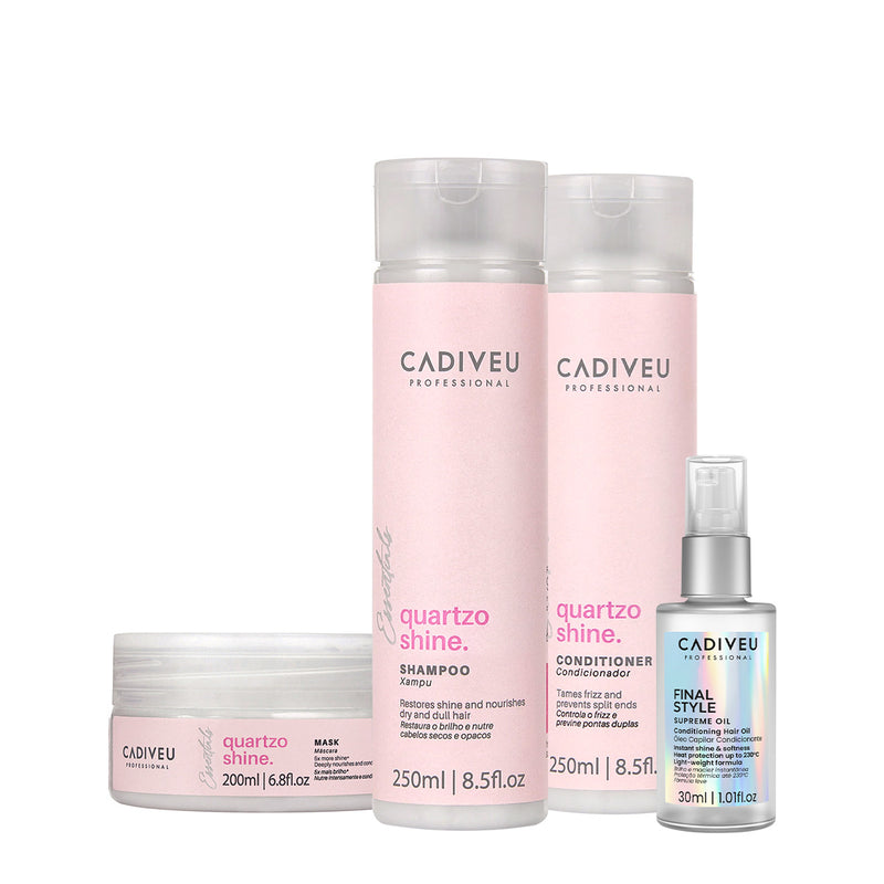 Kit Cadiveu Professional Quartzo Shine Home Care E Final Style Oil (4 Produtos)