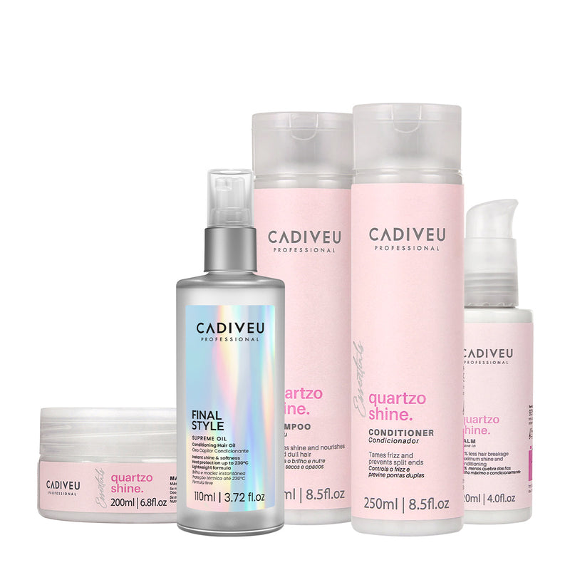 Kit Cadiveu Professional Quartzo Shine Home Care Total E Supreme Final Style Oil (5 Produtos)