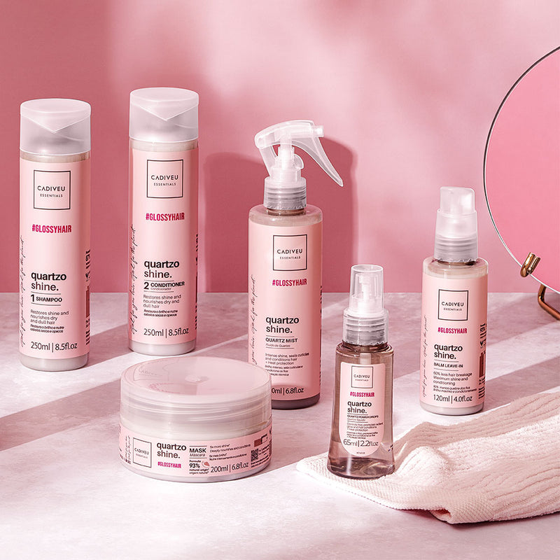 Kit Cadiveu Professional Quartzo Shine Shampoo Condicionador Balm Máscara Fluído E Óleo (6 Produtos)