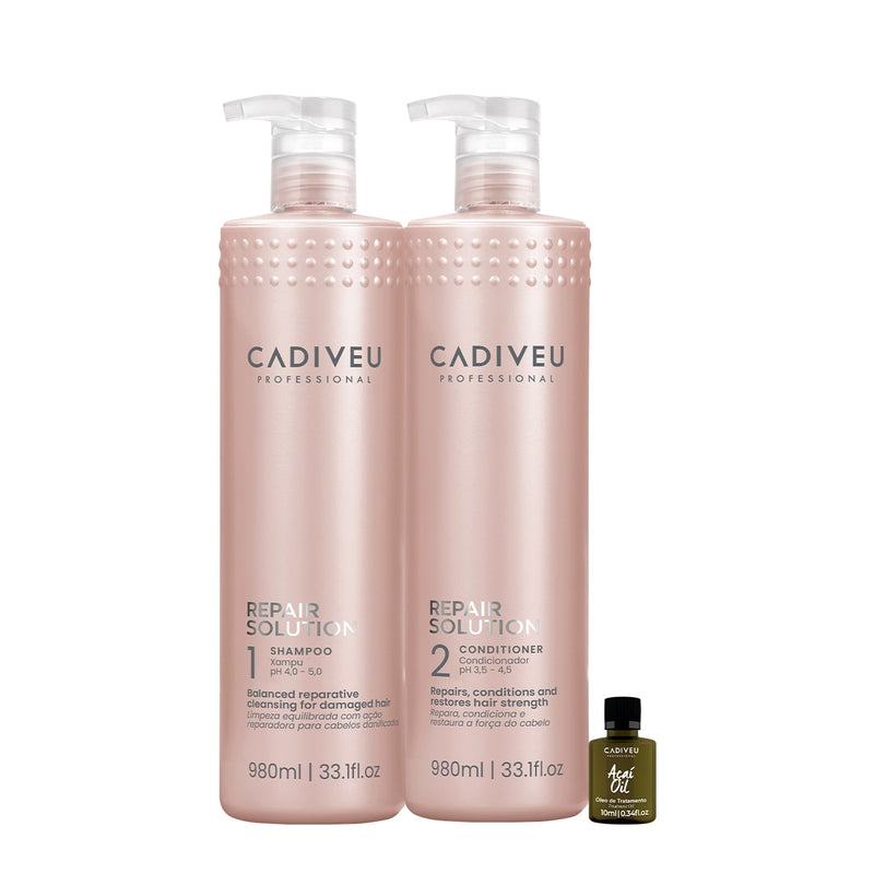 Kit Cadiveu Professional Repair Solution Açaí Duo Salon Oil (3 Produtos)