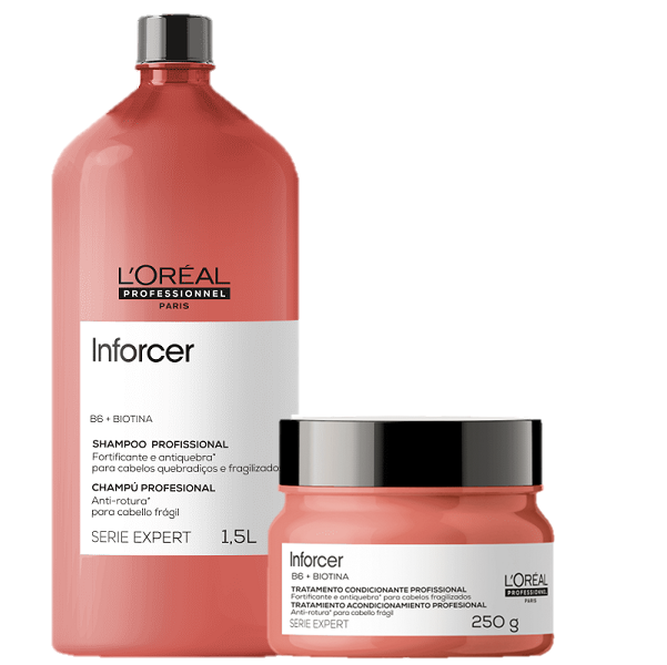 Kit L'Oréal Professionnel Inforcer Serie Expert Shampoo 1,5L + Máscara 250G (2 Produtos)