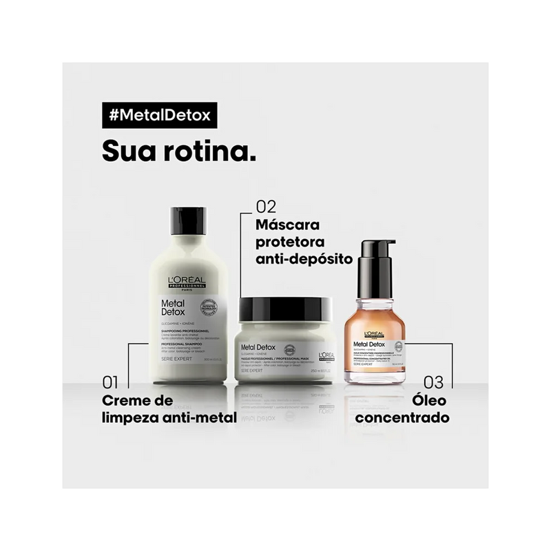 Kit L'Oréal Professionnel Metal Detox Huile - Óleo Capilar 50Ml (3 Unidades)