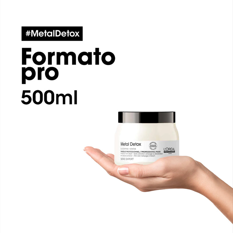 Kit L'Oréal Professionnel Metal Detox Pré Shampoo Máscara Shampoo E Leave-In (4 Produtos)