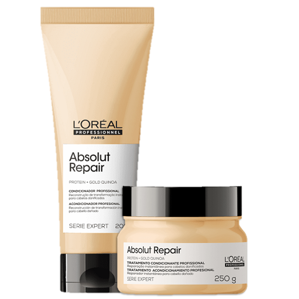 Kit L'Oréal Professionnel Serie Expert Absolut Repair Gold Quinoa Protein Condicionador 200Ml + Mascara 250Ml (2 Produto