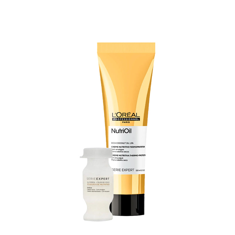Kit L'Oréal Professionnel Serie Expert Nutrioil Creme Nutritivo E Ampola (2 Produtos)
